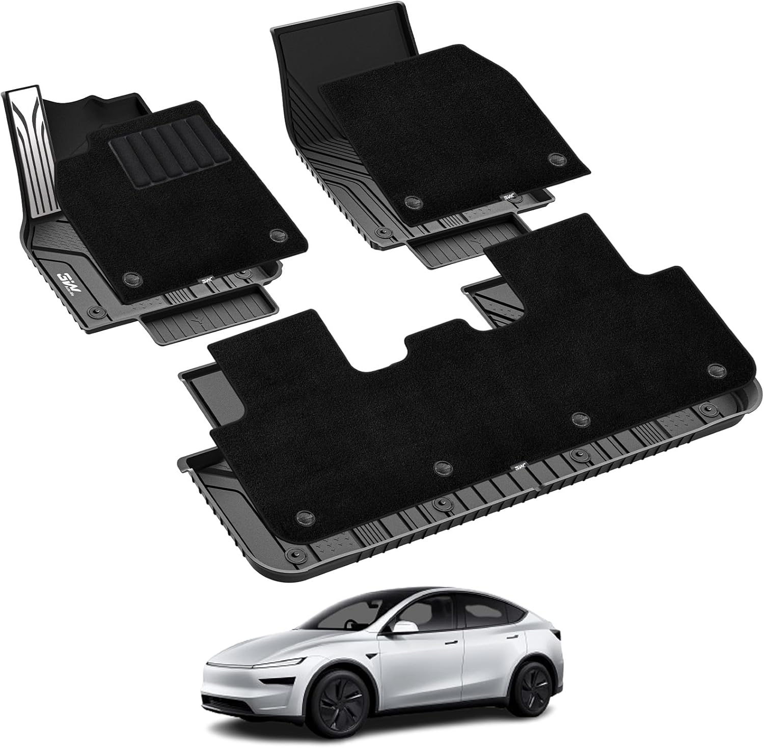 3W Tesla Model Y Juniper Floor Mats with for tesla model y juniper accessories